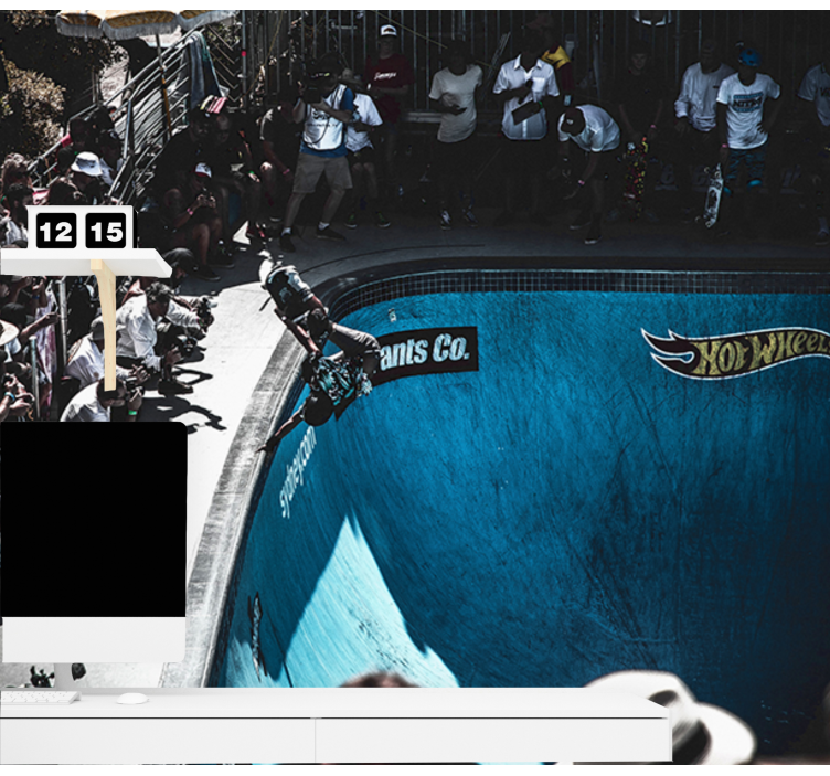 Fotomurale veicoli skateboarder che esegue un trucco - TenStickers