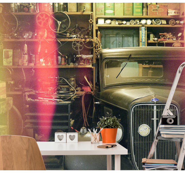 Fotomurale veicoli vetrina di auto d'epoca - TenStickers