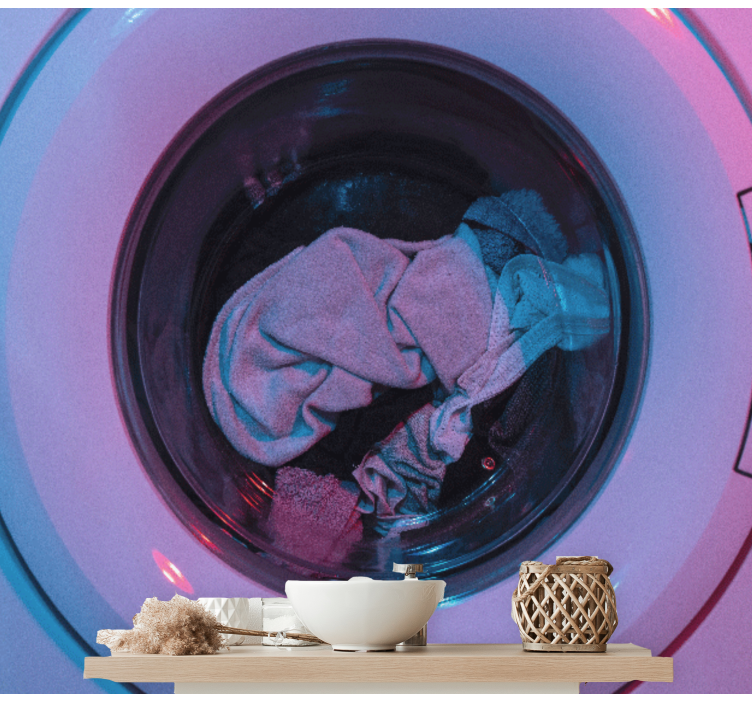 Fotomurale vintage la lavatrice gira - TenStickers