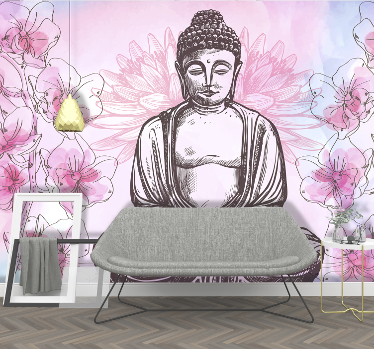 Splendido fotomurale Zen con buddha e orchidee - TenStickers