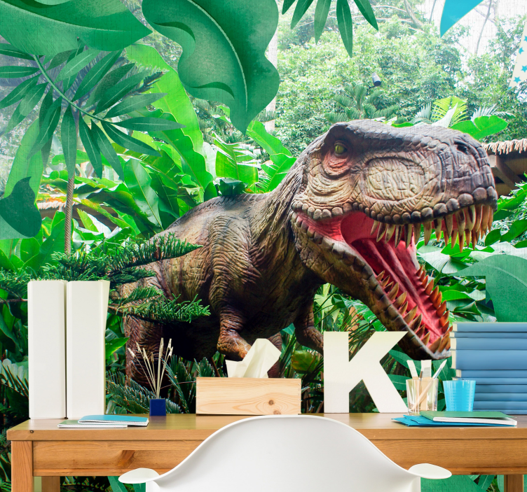 Fotomurale con dinosauro T-rex effetto 3d - TenStickers
