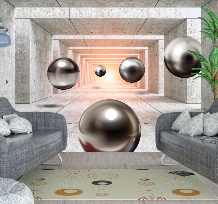 Carta da parati 3D tunnel futuristico - TenStickers