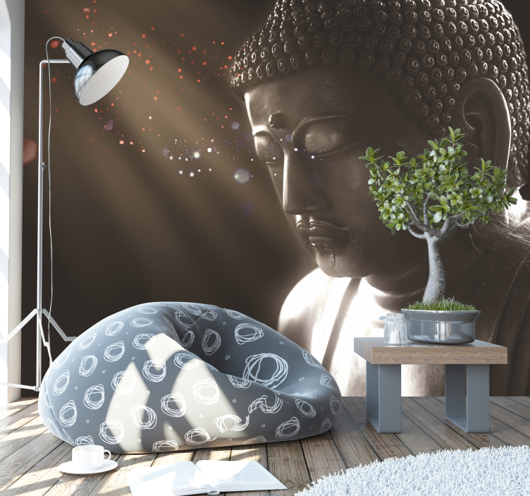 Fotomurale con Buddha e fuoco della meditazione - TenStickers