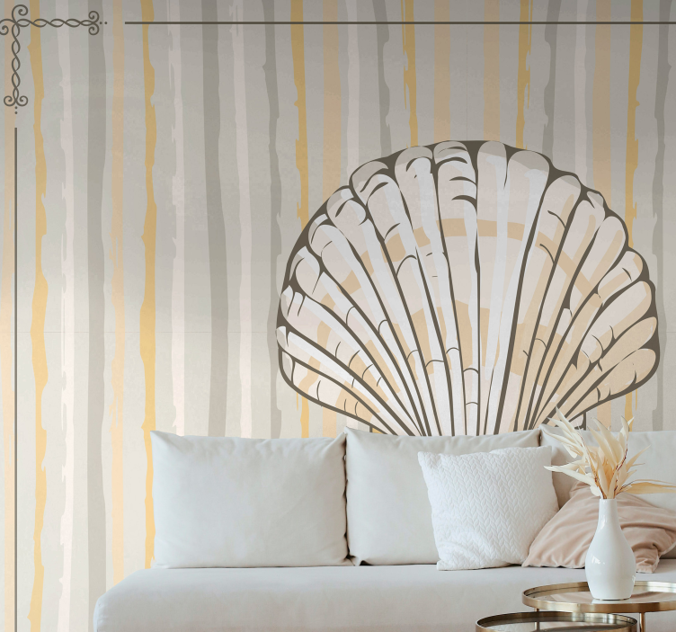 Fotomurali fiori diversi disegno floreale a conchiglia - TenStickers