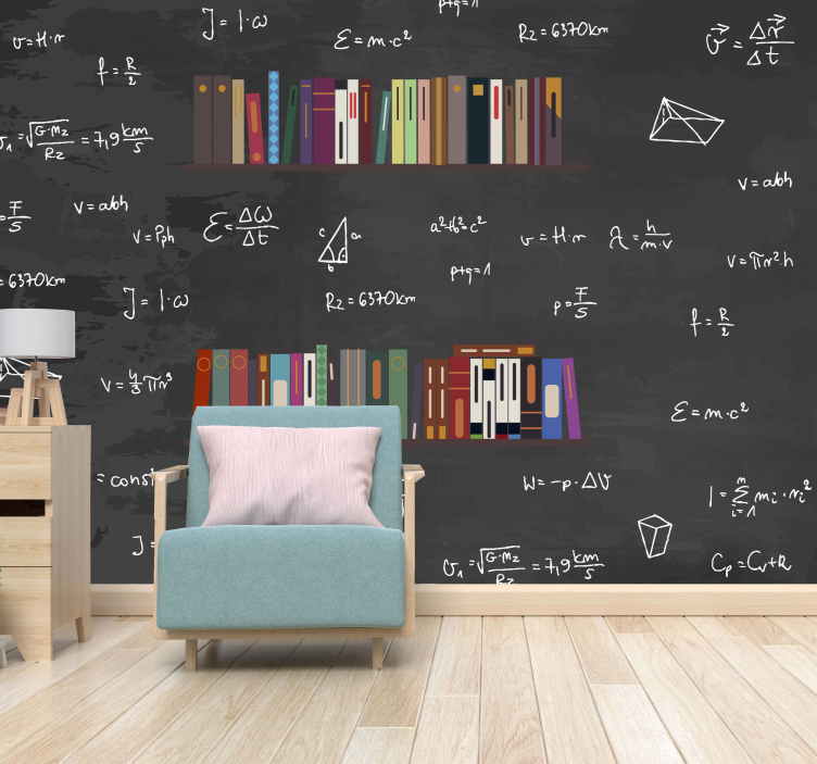 Fotomurali frasi collezione di libri matematici - TenStickers