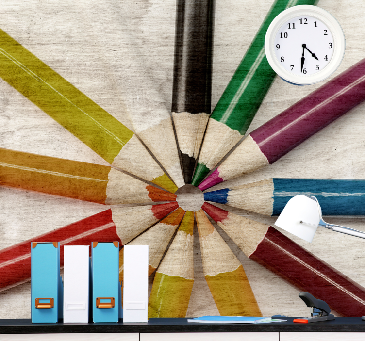 Fotomurali frasi disposizione di matite colorate - TenStickers