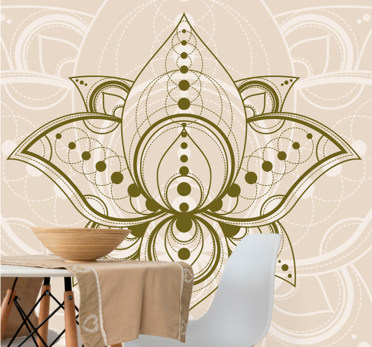 Fotomurali mandala design elegante di loto - TenStickers