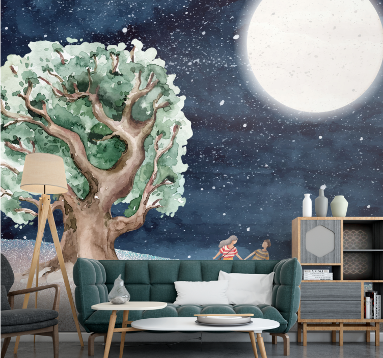 Fotomurali natura avventura sotto l'albero di luna - TenStickers