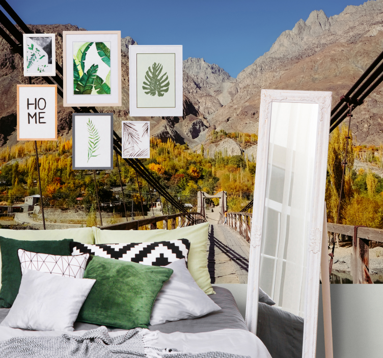 Fotomurali natura disposizione di fogliame vibrante - TenStickers