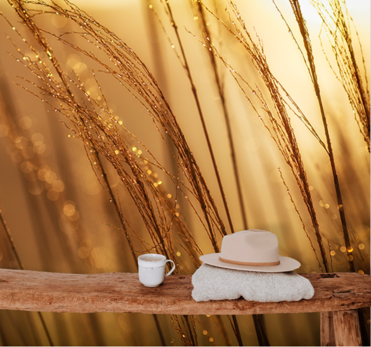 Fotomurali natura erba dorata gentile - TenStickers