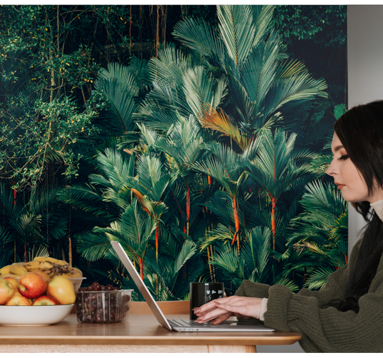 Fotomurali natura foliame di palma esotica - TenStickers