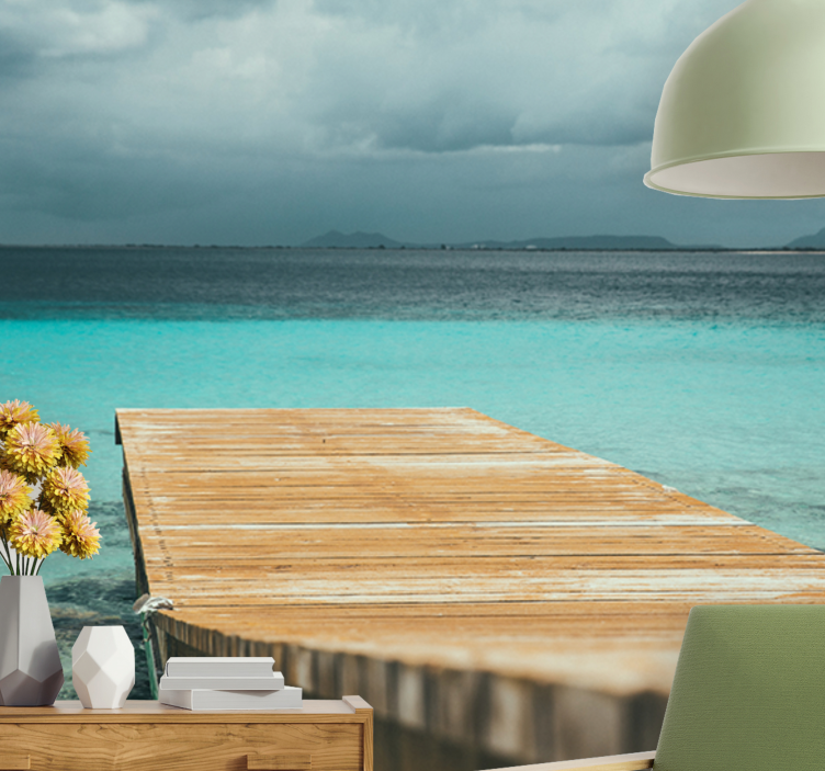 Fotomurali natura molo sereno sulla spiaggia - TenStickers