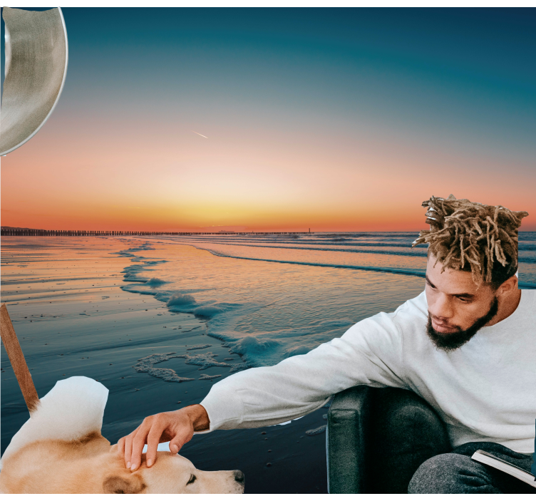 Fotomurali natura onde dell'oceano al tramonto - TenStickers