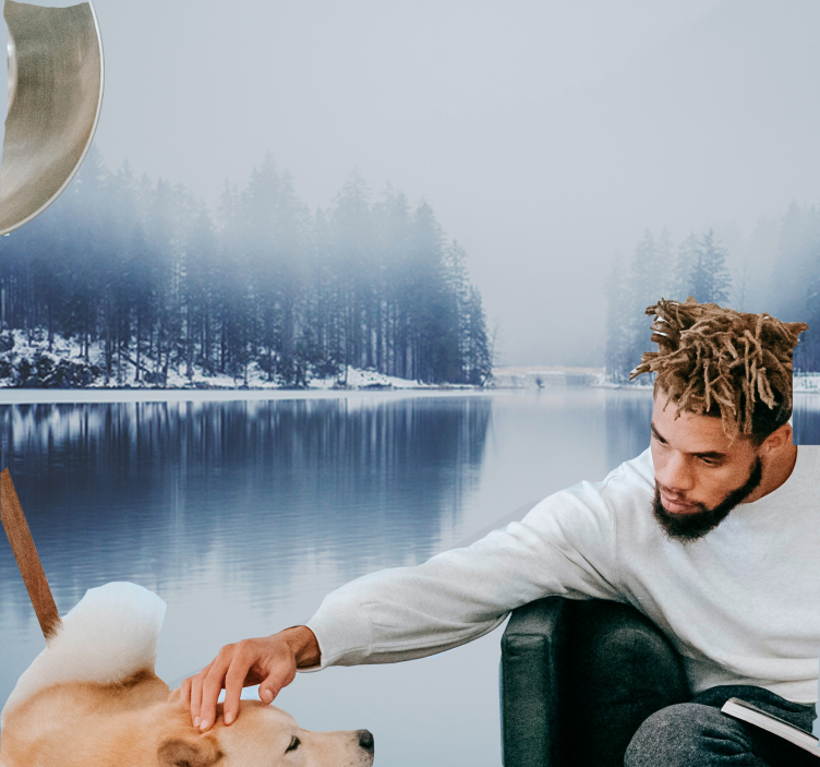 Fotomurali natura paesaggio sereno in riva al lago - TenStickers