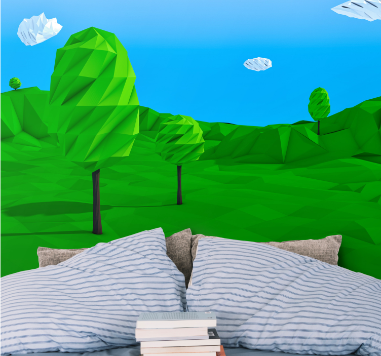 Fotomurali natura paesaggio verde geometrico - TenStickers