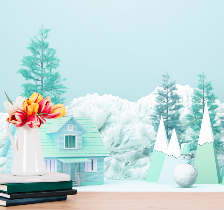 Fotomurali natura scena di paesaggio invernale - TenStickers