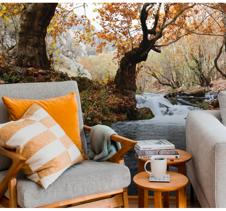 Fotomurali natura serenity del ruscello forestale - TenStickers