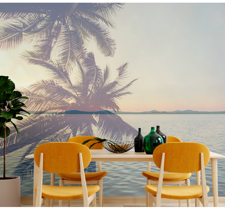 Fotomurali natura silhouette di palma serene - TenStickers