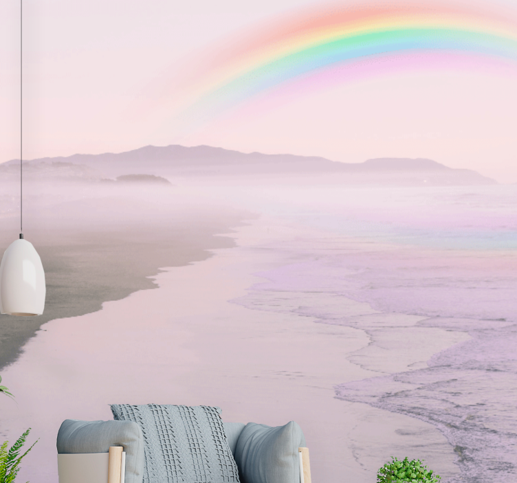 Fotomurali natura spiaggia arcobaleno serene - TenStickers