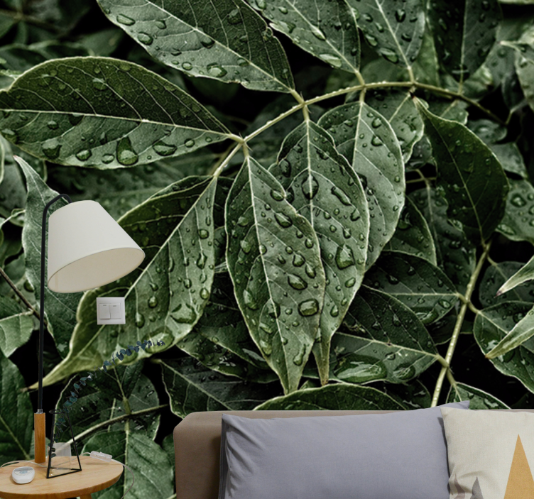 Fotomurali natura superficie di foliame vibrante - TenStickers