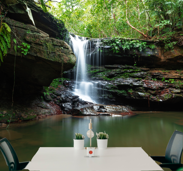 Fotomurali natura vista di una cascata tranquilla - TenStickers