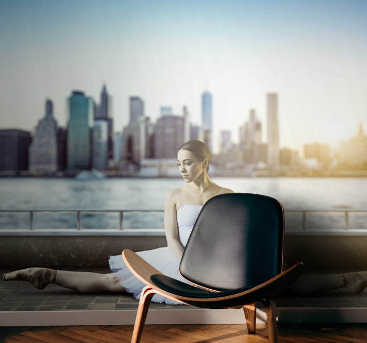 Fotomurali persone ballerina danza città - TenStickers