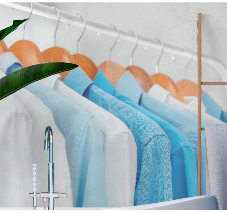 Fotomurali textures camicie blu appese - TenStickers