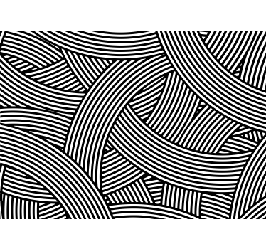 Fotomurale per cucina linee intrecciate in bianco e nero - TenStickers