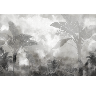 Fotomurale per bagno palme bianche e nere - TenStickers