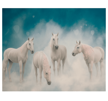 Fotomurale cameretta ragazzi magici cavalli bianchi - TenStickers