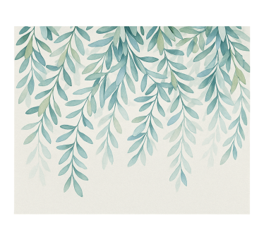 Fotomurale cameretta ragazzi eleganti foglie acquerellate - TenStickers