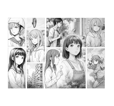 Fotomurale cameretta ragazzi manga in bianco e nero - TenStickers