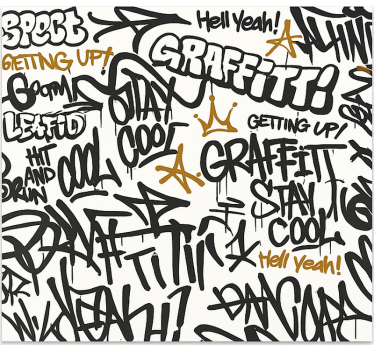 Fotomurale cameretta ragazzi graffiti in bianco e nero - TenStickers