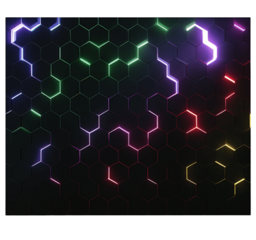 Fotomurale cameretta ragazzi esagoni 3d al neon - TenStickers