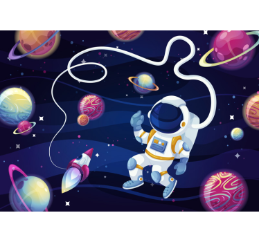 fotomurale per bambini astronauta nello spazio - TenStickers