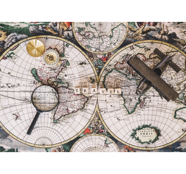 Fotomurale del mappamondo stile vintage - TenStickers