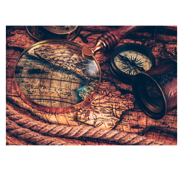 Fotomurale con mappa stile retrò - TenStickers