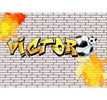 Carta da parati per ragazzi tema calcio con nome - TenStickers