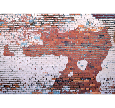 Fotomurale textures Trama di mattoni screpolati - TenStickers
