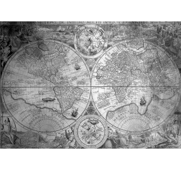 Fotomurale mappamondo mappa storica dettagliata - TenStickers
