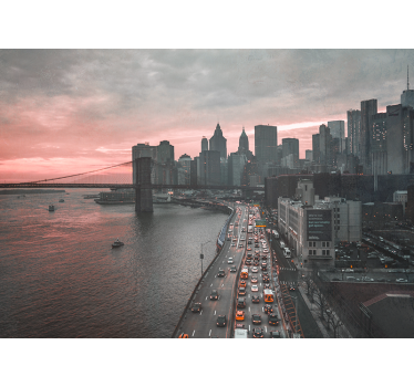Fotomurale new york skyline urbano di manhattan - TenStickers