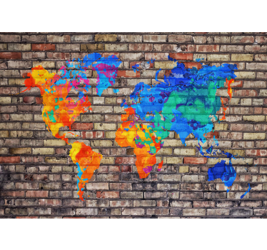 Fotomurale mappamondo mappa geografica colorata - TenStickers