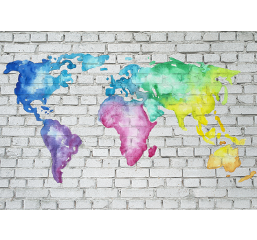 Fotomurale mappamondo mappa del mondo acquerello - TenStickers