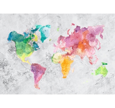 Fotomurale mappamondo design mappa colorata - TenStickers