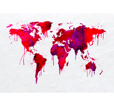 Fotomurale mappamondo mappa globale vibrante - TenStickers