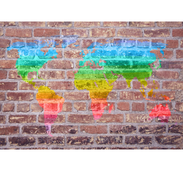 Fotomurale mappamondo raffigurazione geografica colorata - TenStickers