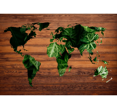 Fotomurale mappamondo la mappa del mondo lascia - TenStickers