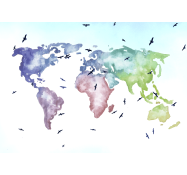 Fotomurale mappamondo mappa colorata del mondo - TenStickers