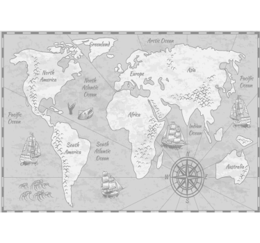 Fotomurale mappamondo esplorazione cartografica - TenStickers