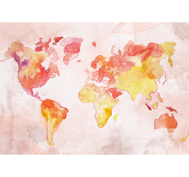 Fotomurale mappamondo mappa globale acquerello - TenStickers